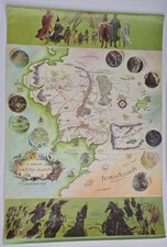 Pauline Baynes 8th UK Trade Printing 1975 Middle  Earth posterevintage Tolkien