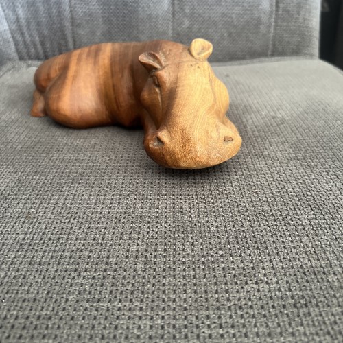 Wooden hippo - wooden,