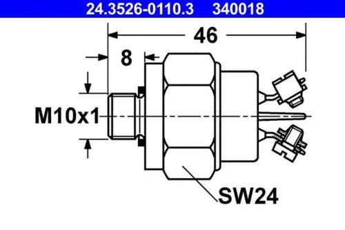 Brake light switch - light, fits