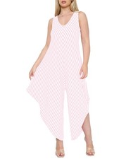 Women Vertical Stripe V-Neck