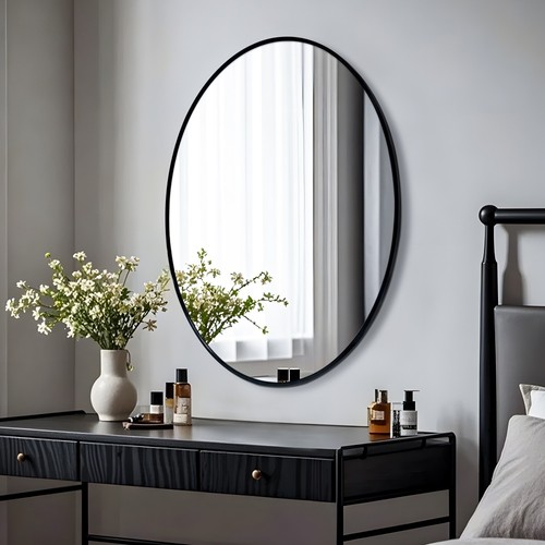 Aluminum frame black oval - aluminum,