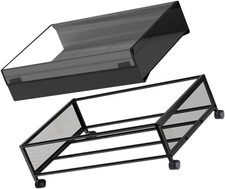 Hohopeti Easy Rolling under Bed Storage Basket Box Black Transparent