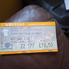 31/3/2001 Arsenal v Tottenham Ticket.  