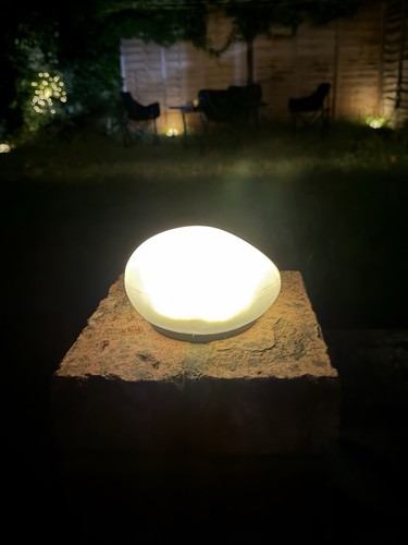 Solar stone light outdoor - stone,