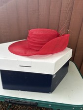 Ladies Red Windsmoor Events Hat, Perfect For A Wedding Or The Races Ect