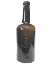 1760 All Souls College Common Room Black Glass Sagged Base Sealed Wine Bottle