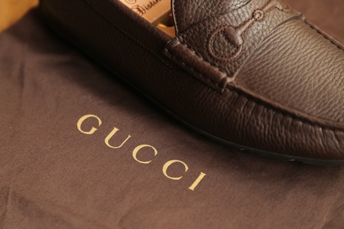 Gucci brown leather shoes - leather,