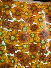 ROLL OF VINTAGE 1960'S FABLON STICKY BACK VINYL FLOWER POWER PRINT
