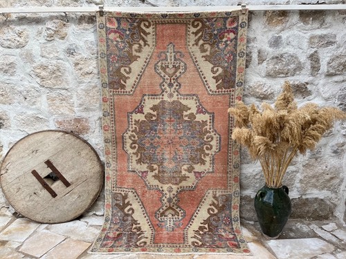 Hand woven vintage area - hand-woven,