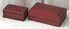 VINTAGE CINNABAR LACQUER BOXES – 2 ITEMS