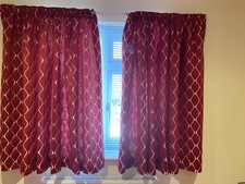 Red Gold lined Curtains 54”
