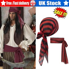 ADULT PIRATE JACK SPARROW MEDIEVAL GYPSY NINJA BANDIT COSTUME BANDANA HEAD SCARF