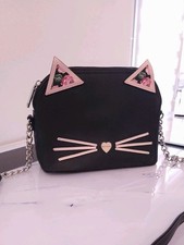 Betsey Johnson Crossbody Bag Womens Black cat handbag