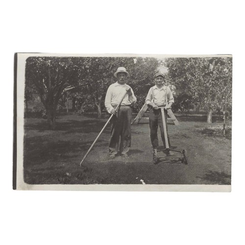 Antique rppc two men - men, working