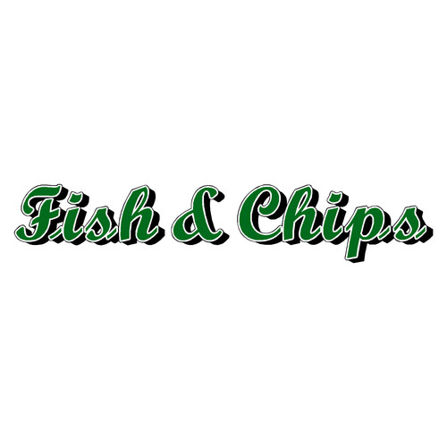 Fish chips text sticker - fish,