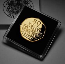 80th Birthday 24ct Gold Commemorative. Presentation Case. Gift/Present. 80 Years