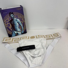 Versace Mens White Gold Greca