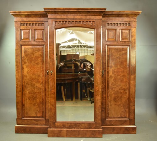 Victorian walnut triple