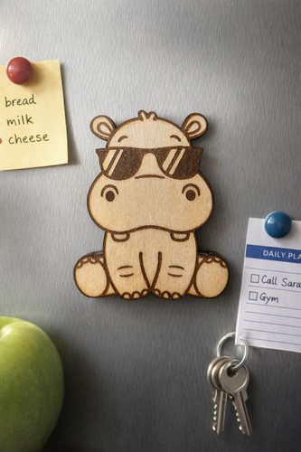 Cool hippo wooden fridge - cool,