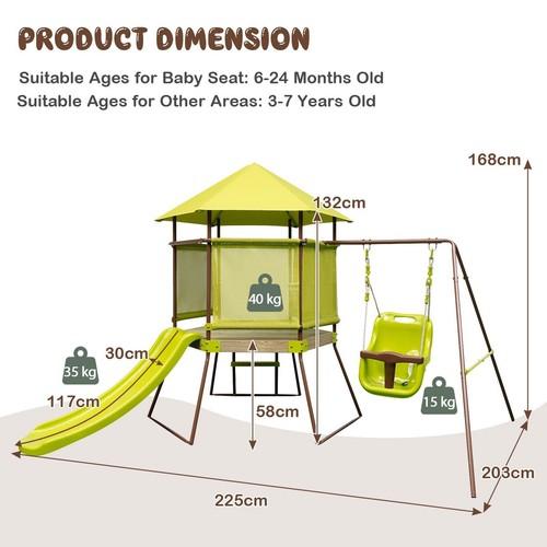 Outdoor kids swing set metal - outdoor,