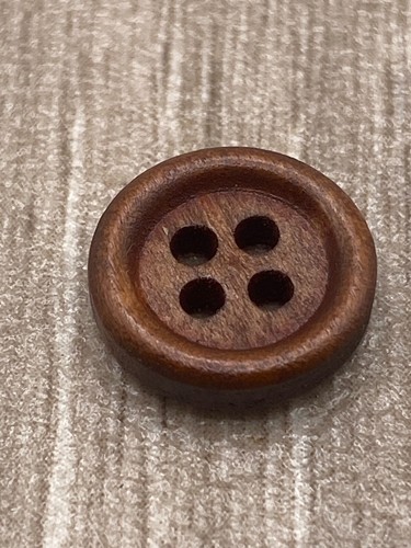 13mm brown wooden buttons - 13mm,
