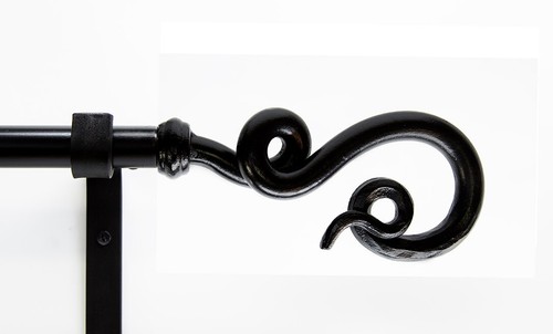 Wrought iron curtain - curtain, poles
