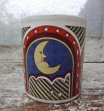 Vintage 70s Kiln Craft Funky Crescent Moon Mug,Op Art