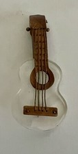 Vintage 1940s Mid-Century Modern Lucite Guitar Brooch #N-2