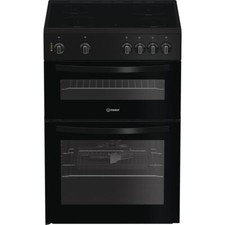 Indesit ITE6VMB 60cm Free Standing Electric Cooker with Ceramic Hob Black A