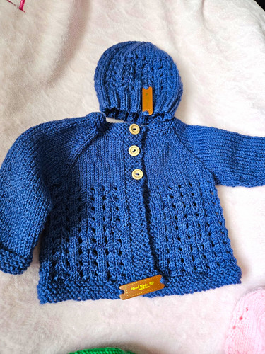 Hand made blue knitted - hand,