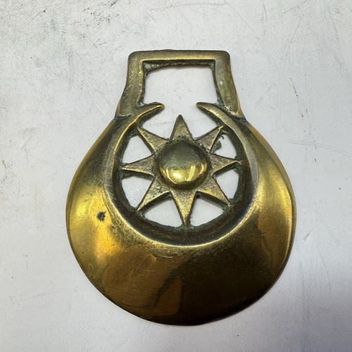 Horse brass bridle ornament - horse,