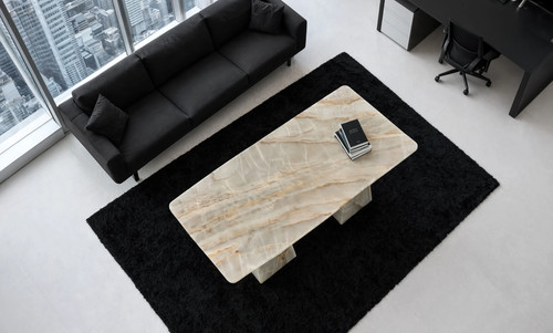 Modern white onyx coffee table - onyx,