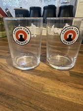 PAIR OF CAMDEN TOWN BREWERY JACK STYLE PINT GLASSES - TWO 2 PUB BAR HOME CRAFT