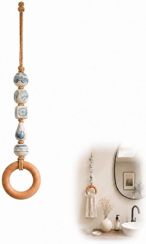 Decorative beaded towel hanger - decorative,