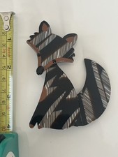 Marie Christine Pavone Fox Brooch, Genuine, Signed