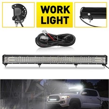 12V LED Work Light Bar Spot Beam 34" Wiring Harness Kit &Mounting Bracket Screw
