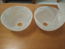 2 Vintage Frosted Glass Ceiling or  Wall Light Lamp Shades very good condition 