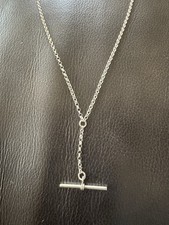 Sterling Silver T Bar Necklace