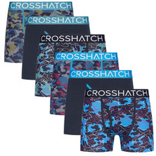 Crosshatch Men’s 6 Pack Boxer Shorts Cotton Stretch Underwear Soft Comfort Fit
