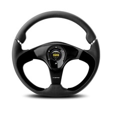 MOMO Nero Steering Wheel - Leather - Alcantara Inserts - 350mm - Premium