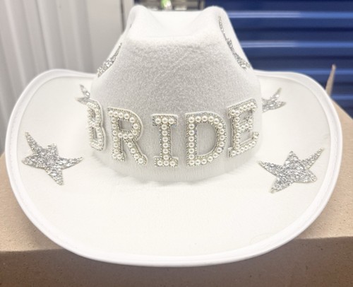 White bridal cowgirl hat - cowgirl,