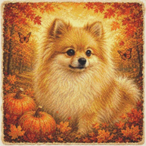 Pomeranian puppy dog autumn - pomeranian,