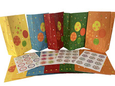 Gift Bags Party Bags Multi Colour Seal Stickers Paper Party 20 Celebration Bags