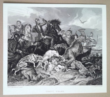 Landseer CHEVY CHASE HUNT Edwin Victorian Print C1880s