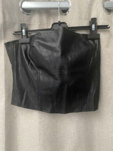 Faux leather strapless corset - strapless,