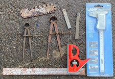 A Job Lot of Engineers Tools Calipers Gauges Square etc