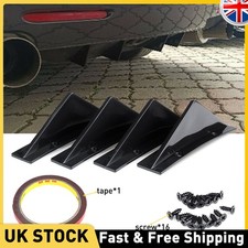 Car Rear Bumper Diffuser Shark Fin Curved Spoiler Lip Wing Splitter Body kit 4x
