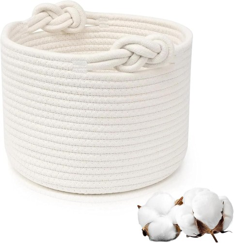Woven rope storage basket - woven,
