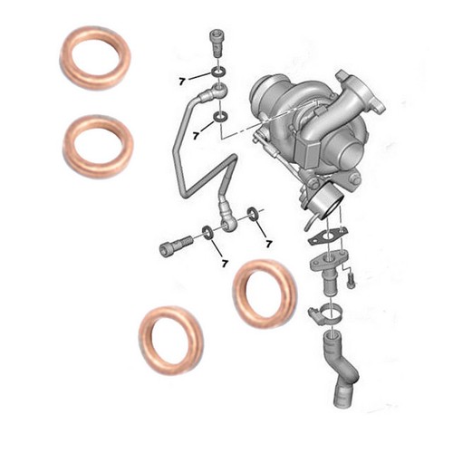 Turbo mounting banjo bolt - turbo, seal