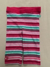 Baby Girls Pink/Green Striped Gagou Tagou Leggings Age 3 Months
